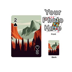 Mountain Travel Canyon Nature Tree Wood Playing Cards 54 Designs (mini)