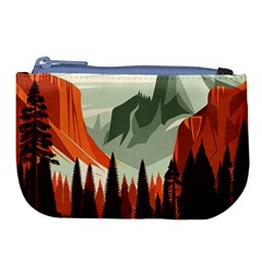 Mountain Travel Canyon Nature Tree Wood Large Coin Purse