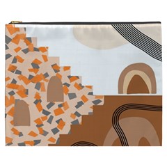 Bohemian Digital Minimalist Boho Style Geometric Abstract Art Cosmetic Bag (xxxl)