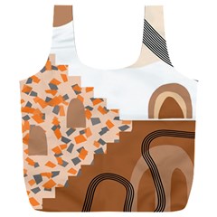 Bohemian Digital Minimalist Boho Style Geometric Abstract Art Full Print Recycle Bag (xxl)