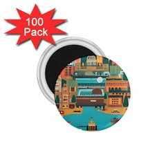 City Painting Town Urban Artwork 1 75  Magnets (100 Pack) 