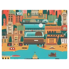 City Painting Town Urban Artwork Premium Plush Fleece Blanket (extra Small)