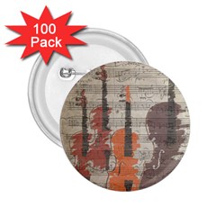 Music Notes Score Song Melody Classic Classical Vintage Violin Viola Cello Bass 2 25  Buttons (100 Pack) 