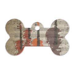 Music Notes Score Song Melody Classic Classical Vintage Violin Viola Cello Bass Dog Tag Bone (one Side)