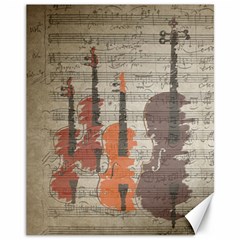 Music Notes Score Song Melody Classic Classical Vintage Violin Viola Cello Bass Canvas 11  X 14 