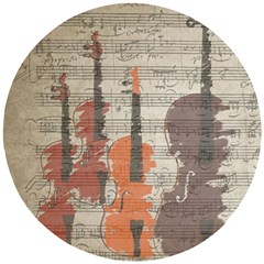 Music Notes Score Song Melody Classic Classical Vintage Violin Viola Cello Bass Wooden Puzzle Round by Maspions