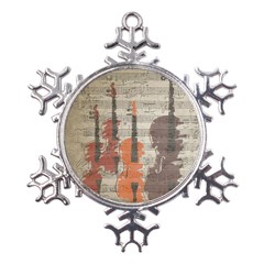 Music Notes Score Song Melody Classic Classical Vintage Violin Viola Cello Bass Metal Large Snowflake Ornament by Maspions