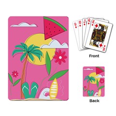 Ocean Watermelon Vibes Summer Surfing Sea Fruits Organic Fresh Beach Nature Playing Cards Single Design (rectangle)