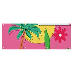 Ocean Watermelon Vibes Summer Surfing Sea Fruits Organic Fresh Beach Nature Banner And Sign 8  X 3  by Maspions