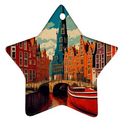 London England Bridge Europe Buildings Architecture Vintage Retro Town City Ornament (star) by Maspions