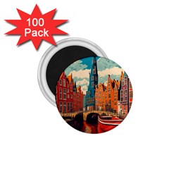 London England Bridge Europe Buildings Architecture Vintage Retro Town City 1 75  Magnets (100 Pack) 