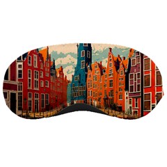 London England Bridge Europe Buildings Architecture Vintage Retro Town City Sleep Mask