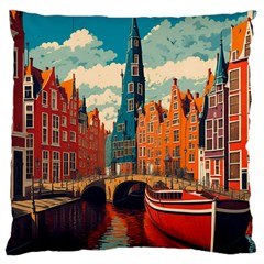 London England Bridge Europe Buildings Architecture Vintage Retro Town City Large Cushion Case (one Side)