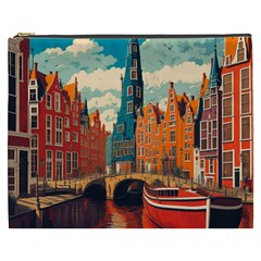 London England Bridge Europe Buildings Architecture Vintage Retro Town City Cosmetic Bag (xxxl)