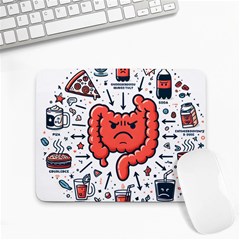 Health Gut Health Intestines Colon Body Liver Human Lung Junk Food Pizza Small Mousepad by Maspions