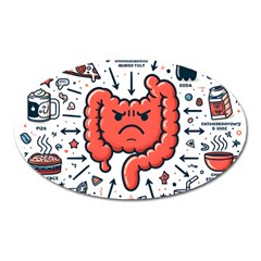 Health Gut Health Intestines Colon Body Liver Human Lung Junk Food Pizza Oval Magnet by Maspions