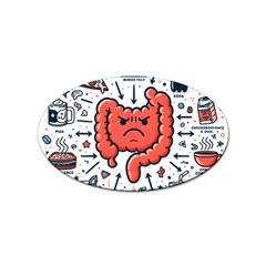 Health Gut Health Intestines Colon Body Liver Human Lung Junk Food Pizza Sticker Oval (10 Pack) by Maspions