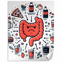 Health Gut Health Intestines Colon Body Liver Human Lung Junk Food Pizza Canvas 18  X 24  by Maspions