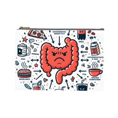 Health Gut Health Intestines Colon Body Liver Human Lung Junk Food Pizza Cosmetic Bag (large)