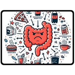 Health Gut Health Intestines Colon Body Liver Human Lung Junk Food Pizza Fleece Blanket (large) by Maspions