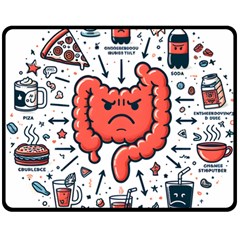 Health Gut Health Intestines Colon Body Liver Human Lung Junk Food Pizza Fleece Blanket (medium) by Maspions