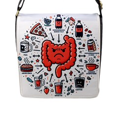 Health Gut Health Intestines Colon Body Liver Human Lung Junk Food Pizza Flap Closure Messenger Bag (l)