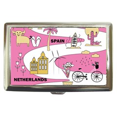 Roadmap Trip Europe Italy Spain France Netherlands Vine Cheese Map Landscape Travel World Journey Cigarette Money Case