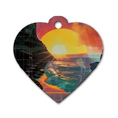 Pretty Art Nice Dog Tag Heart (one Side)