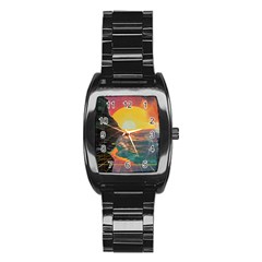 Pretty Art Nice Stainless Steel Barrel Watch