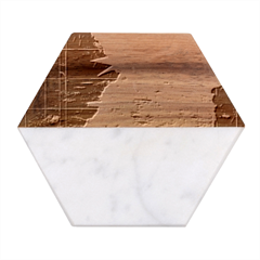 Pretty Art Nice Marble Wood Coaster (hexagon) 