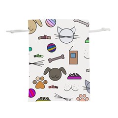 Cat Dog Pet Doodle Cartoon Sketch Cute Kitten Kitty Animal Drawing Pattern Lightweight Drawstring Pouch (m) by Bedest