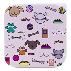 Cat Dog Pet Doodle Cartoon Sketch Cute Kitten Kitty Animal Drawing Pattern Stacked Food Storage Container by Bedest