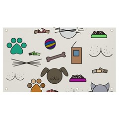 Cat Dog Pet Doodle Cartoon Sketch Cute Kitten Kitty Animal Drawing Pattern Banner And Sign 7  X 4 