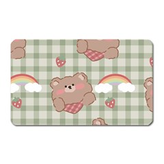 Bear Cartoon Pattern Strawberry Rainbow Nature Animal Cute Design Magnet (rectangular)