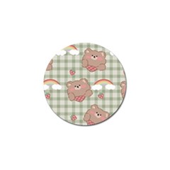 Bear Cartoon Pattern Strawberry Rainbow Nature Animal Cute Design Golf Ball Marker by Bedest