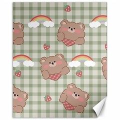 Bear Cartoon Pattern Strawberry Rainbow Nature Animal Cute Design Canvas 16  X 20 