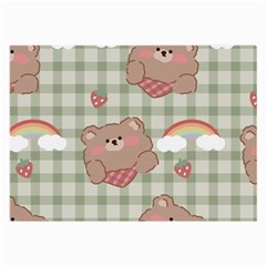 Bear Cartoon Pattern Strawberry Rainbow Nature Animal Cute Design Large Glasses Cloth (2 Sides)