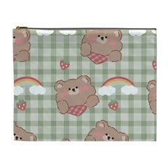 Bear Cartoon Pattern Strawberry Rainbow Nature Animal Cute Design Cosmetic Bag (xl)