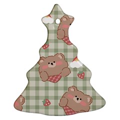 Bear Cartoon Pattern Strawberry Rainbow Nature Animal Cute Design Ornament (christmas Tree) 