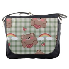 Bear Cartoon Pattern Strawberry Rainbow Nature Animal Cute Design Messenger Bag