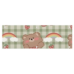 Bear Cartoon Pattern Strawberry Rainbow Nature Animal Cute Design Banner And Sign 6  X 2 