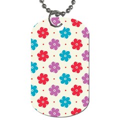 Abstract Art Pattern Colorful Artistic Flower Nature Spring Dog Tag (one Side) by Bedest