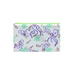 Fish Lilies Sea Aquatic Flowers Algae Bubble Animal Wildlife Nature Ocean Cosmetic Bag (xs) by Bedest