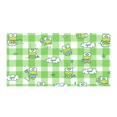 Frog Cartoon Pattern Cloud Animal Cute Seamless Satin Wrap 35  X 70 