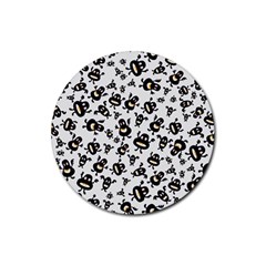 Bacteria Virus Monster Pattern Rubber Coaster (round)