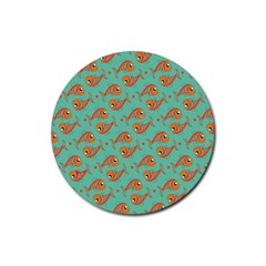 Cute Fish Underwater Sea Ocean Nature Aquarium Goldfish Marine Water Rubber Coaster (round) by Bedest