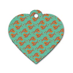 Cute Fish Underwater Sea Ocean Nature Aquarium Goldfish Marine Water Dog Tag Heart (one Side)