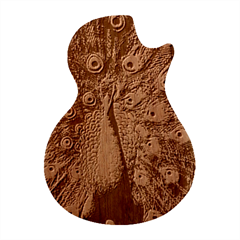 Peacock Bird Feathers Pheasant Nature Animal Texture Pattern Guitar Shape Wood Guitar Pick Holder Case And Picks Set by Bedest