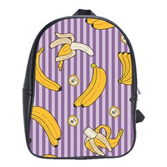 Pattern Bananas Fruit Tropical Seamless Texture Graphics School Bag (xl)