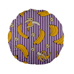 Pattern Bananas Fruit Tropical Seamless Texture Graphics Standard 15  Premium Flano Round Cushions
